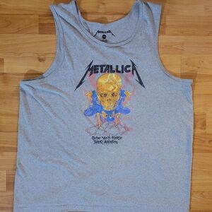 Y2K Metallica Gray Tank Top Doris The Alien Graphic Rock Band Merch, Women's 2XL